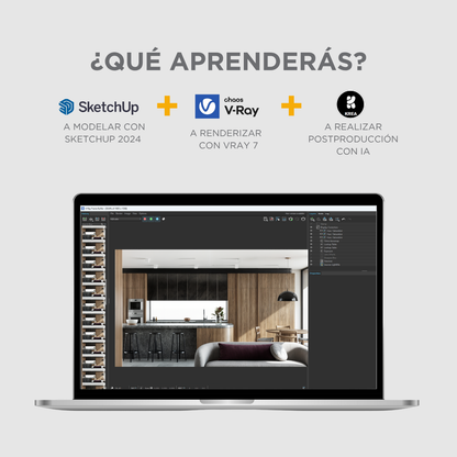 NUEVO Interior Sketchup + Vray 7 2025 Básico